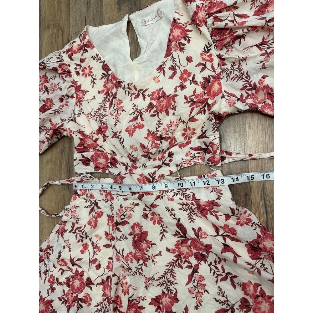 Altar'd State Floral Cutout Tie Back Mini Dress Cottagecore Medium - Picture 9 of 10